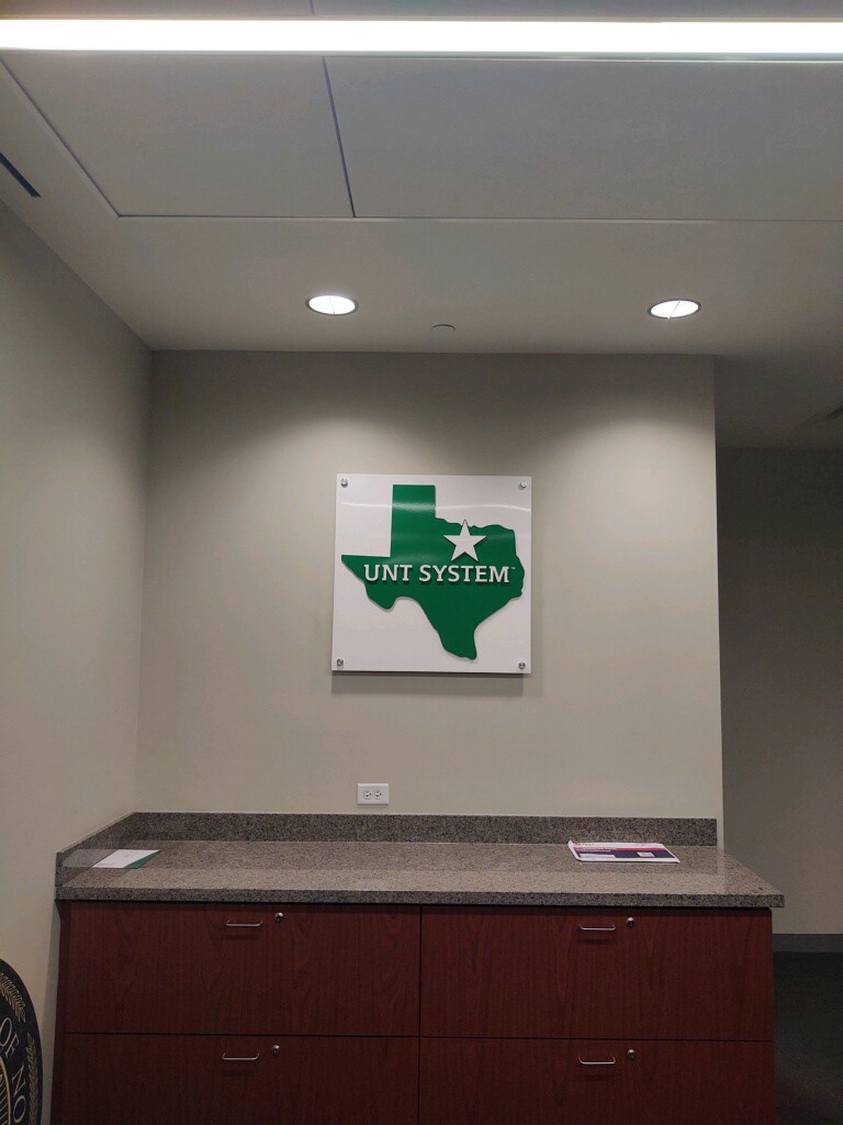 UNT System -  Acrylic with reverse digital print