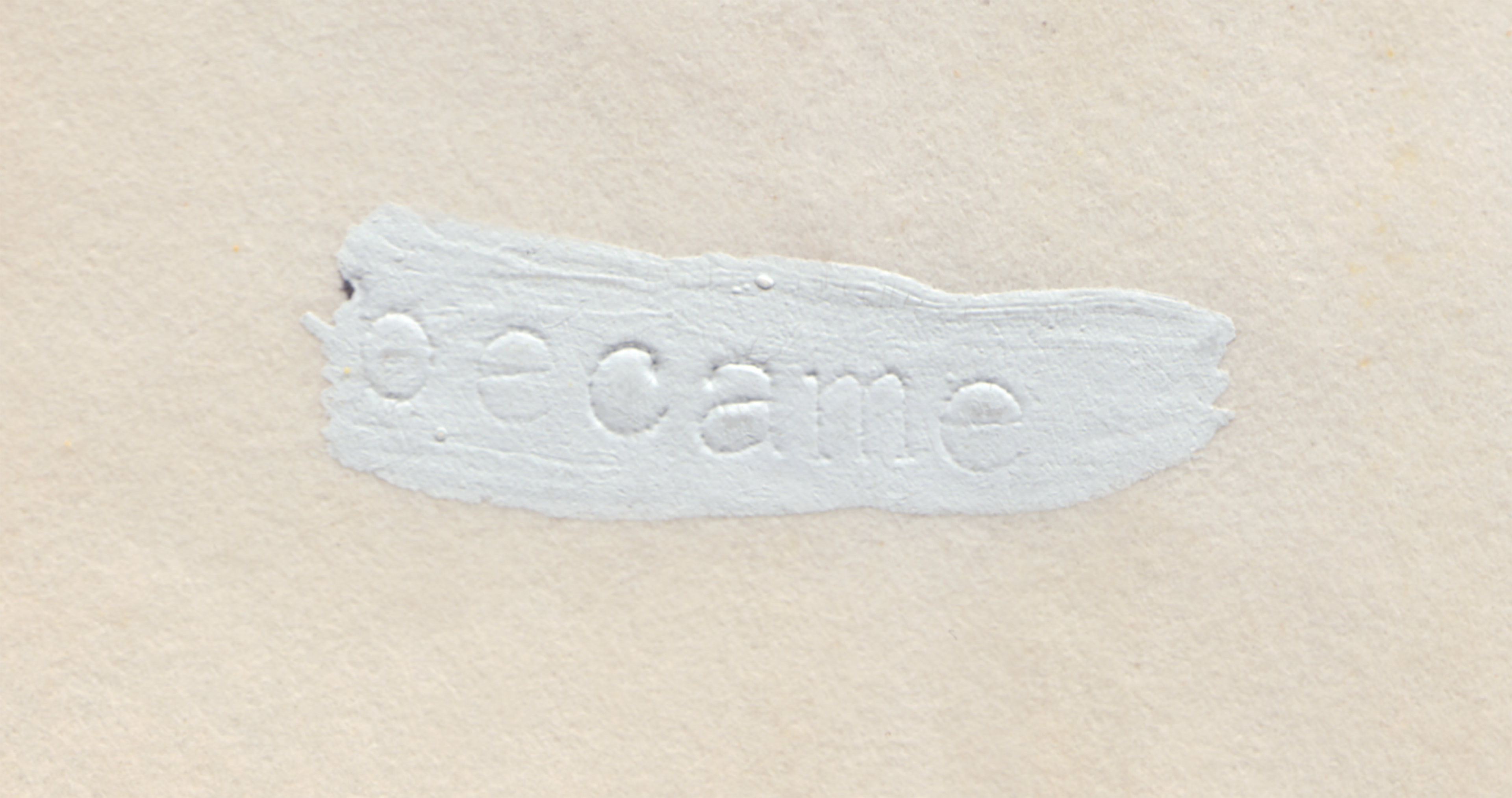 Typewritten text ('became') has been covered with a swipe of Wite-Out.