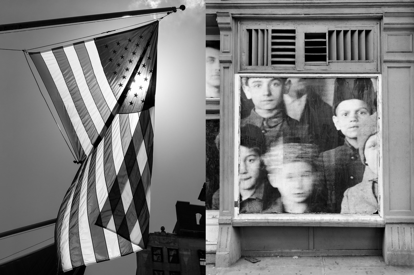 AMERICAN FLAG - POSTERS OF WAITING EMIGRANTS