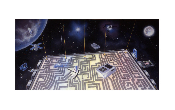 12' x 6' airbrushed mural for trade show display