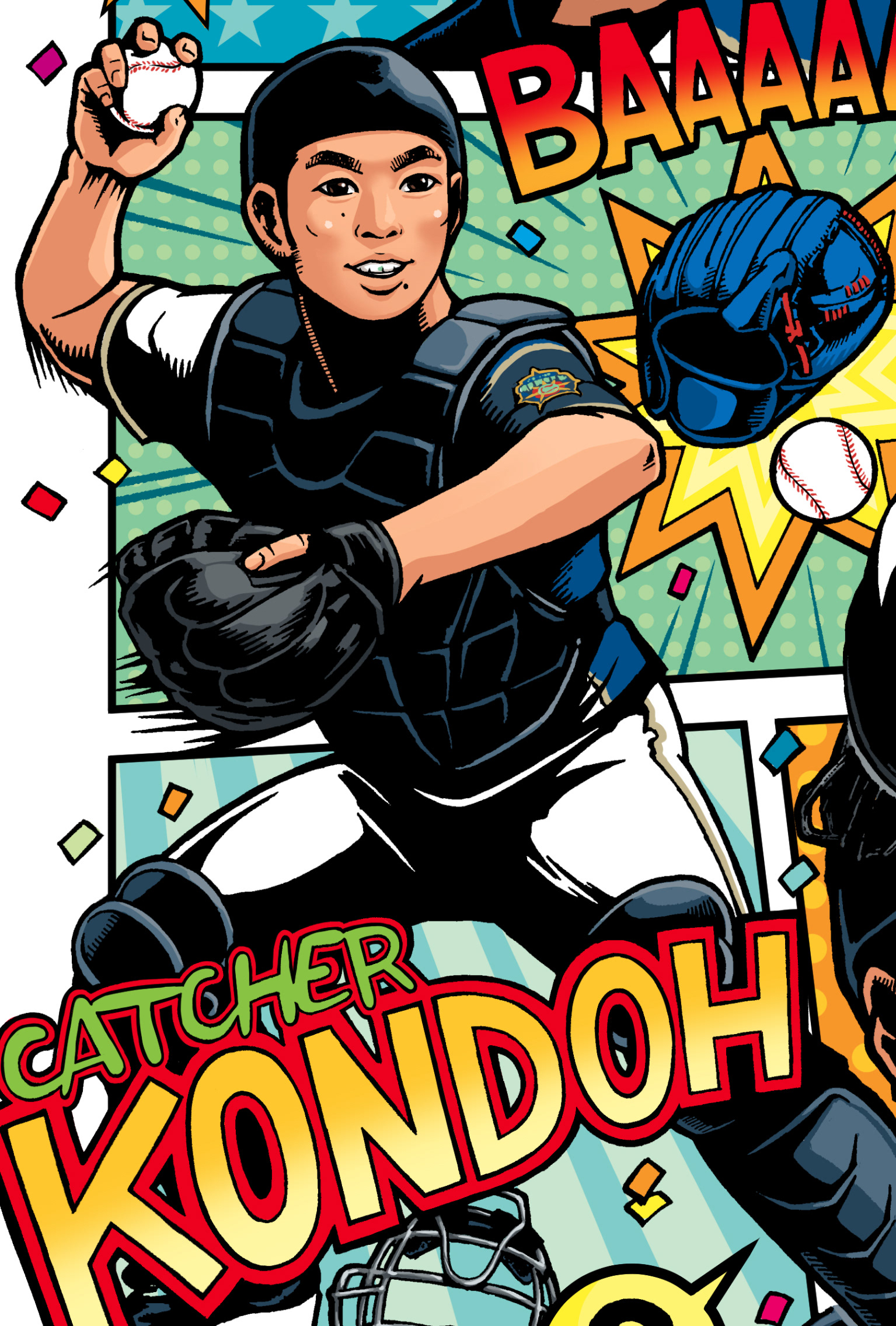 Hirado Sanpei アメコミ風イラストレーター平戸三平 Pro Baseball Player T Shirt Design 北海道日本ハムフファイターズ Hirado Sanpei アメコミ風イラストレーター平戸三平 Pro Baseball Player T Shirt Design 北海道日本ハムフファイターズ