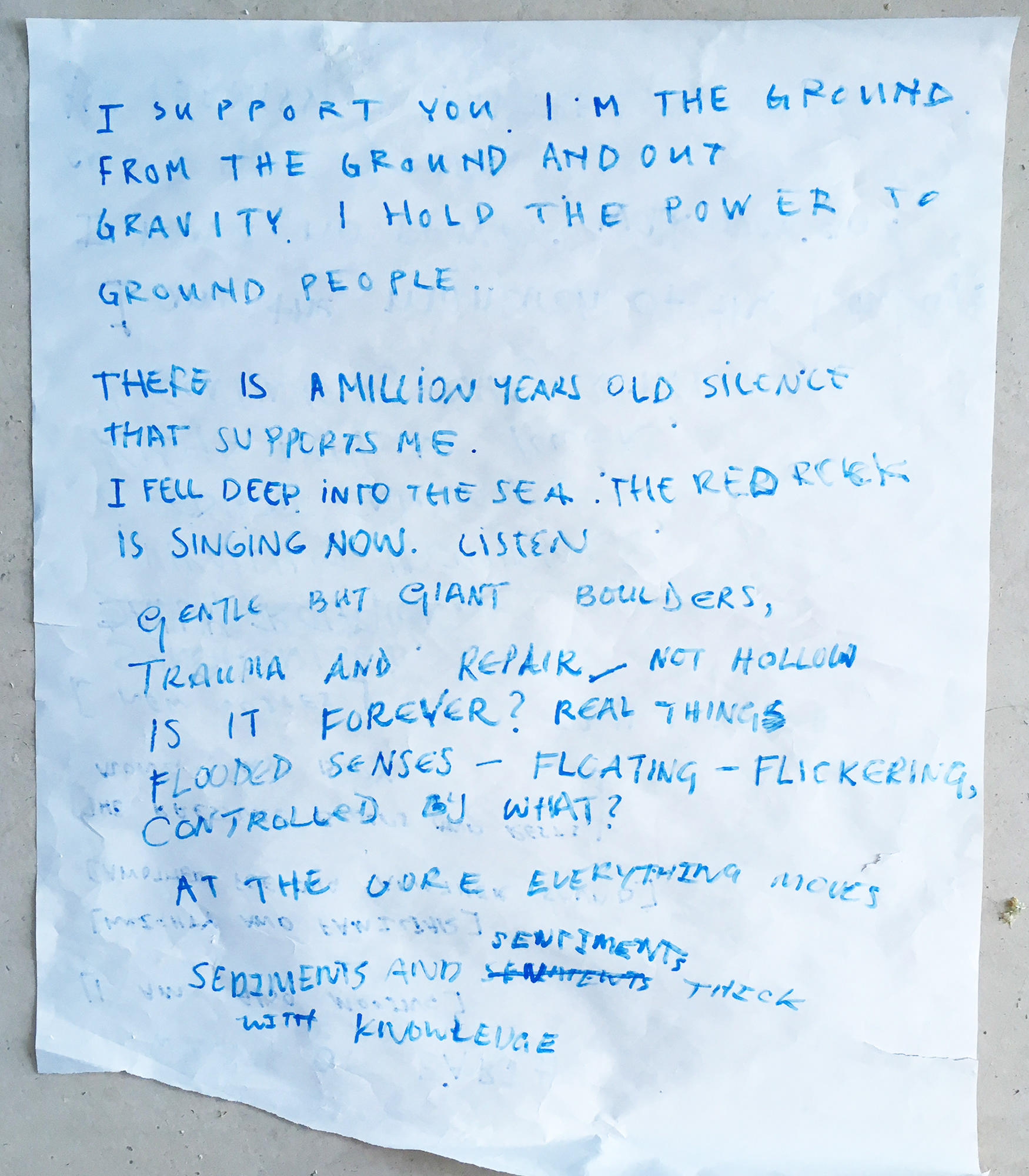 Collaborative writing from Michael Taiwo's workshop / Copyright © Christopher Pearson 2019
