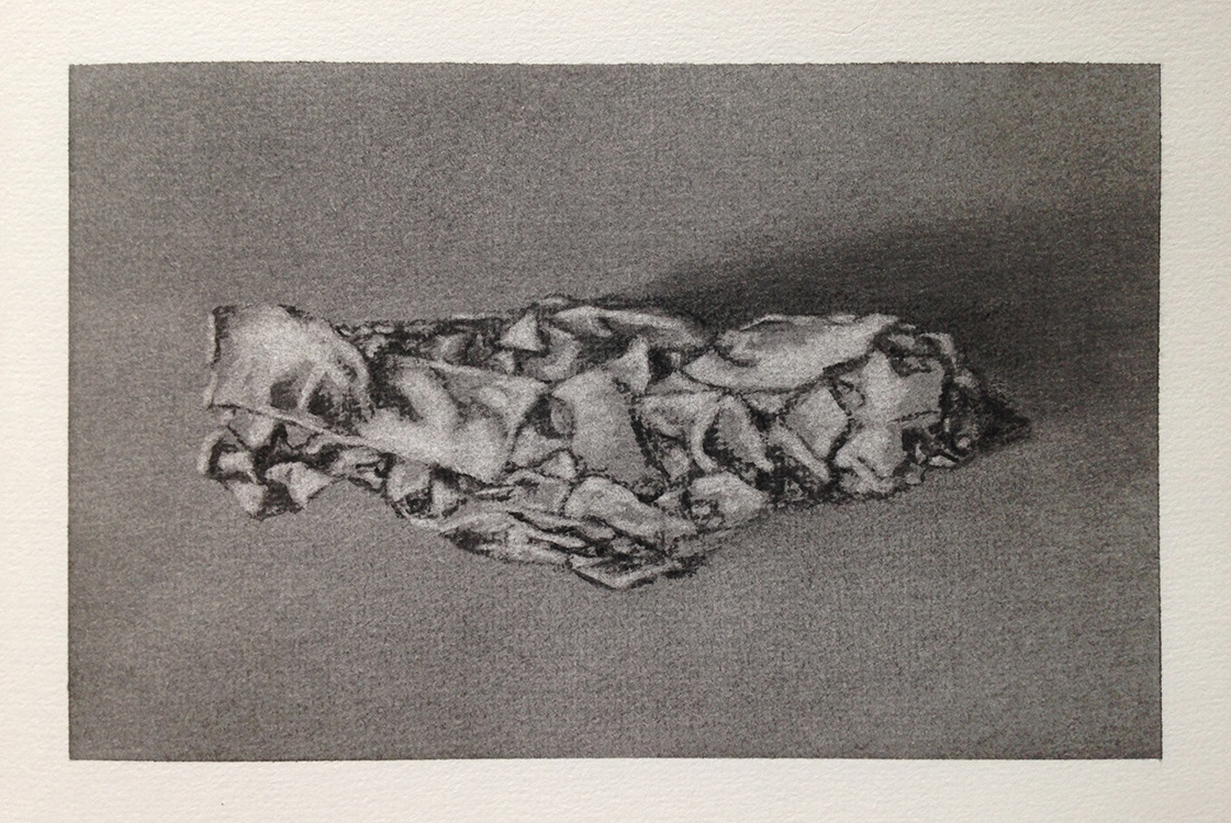 Nostalgie au premier degré - fusain sur papier - 14 x 21 cm