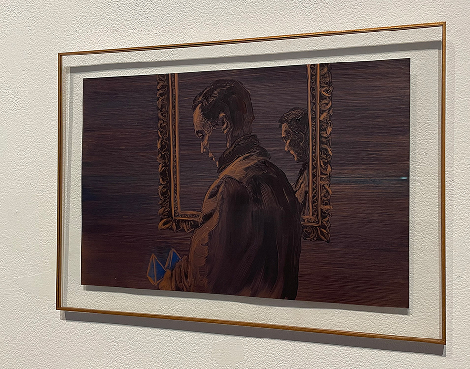 "Inside-outside", huile sur cuivre, 20x30 cm