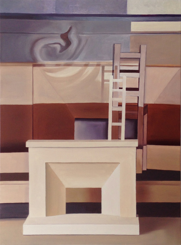 "REVE AU COIN DU FEU" (série) Huile sur toile (81 x 60 cm) - © ADAGP, Paris