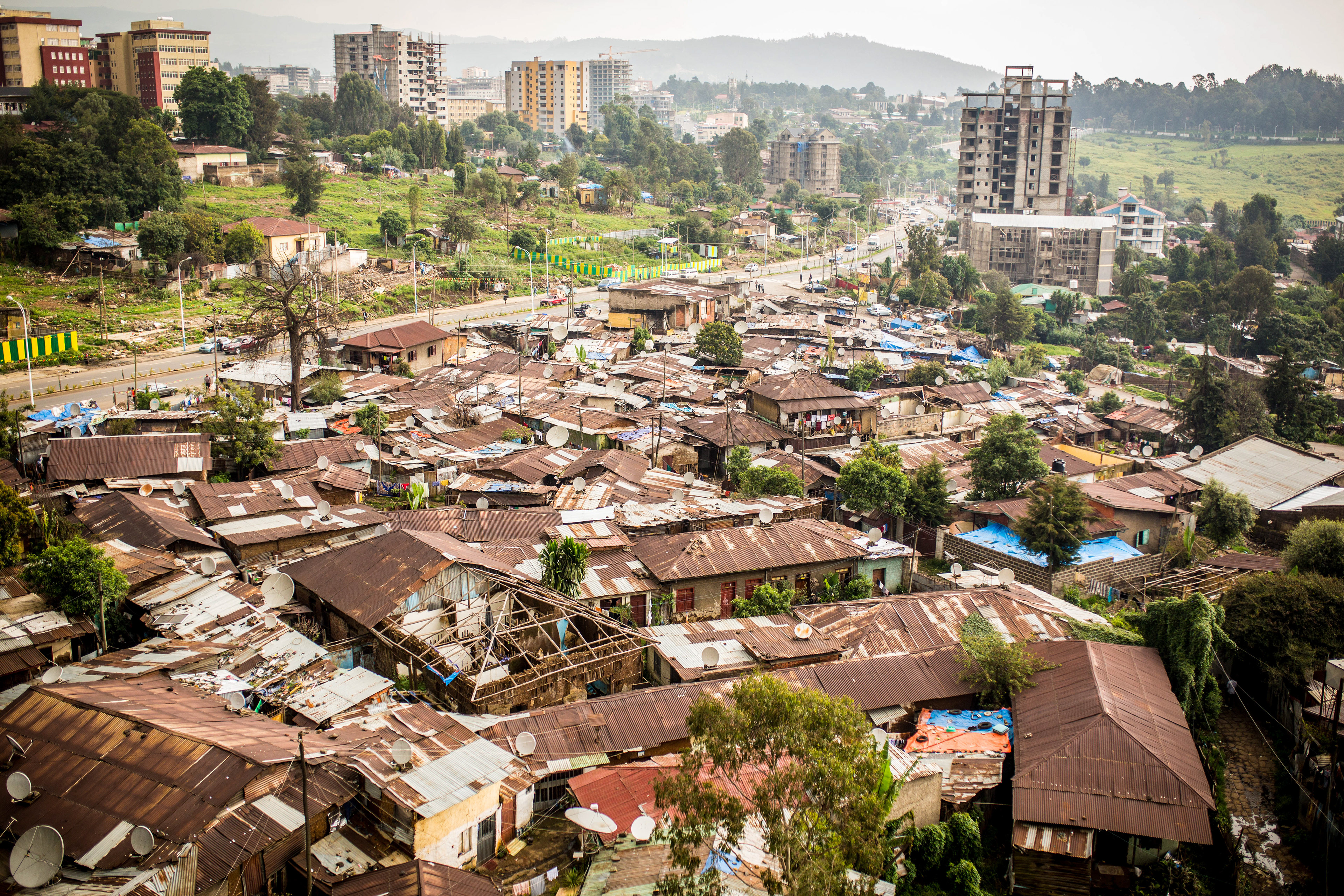 Inner city slum clearances in Addis Ababa (2016).