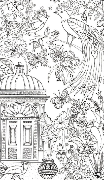 100 x 70 cm Giant Size Garden Glass House Colouring In Poster