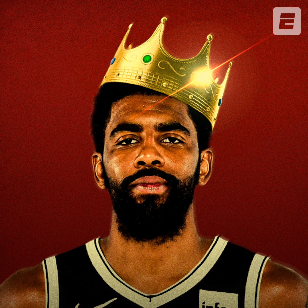 Photoillustration featuring Kyrie Irving as the Notorious B.I.G.