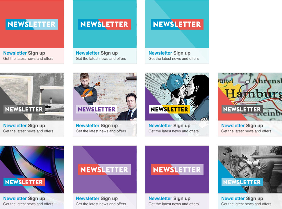 Example versions of the sign up template
