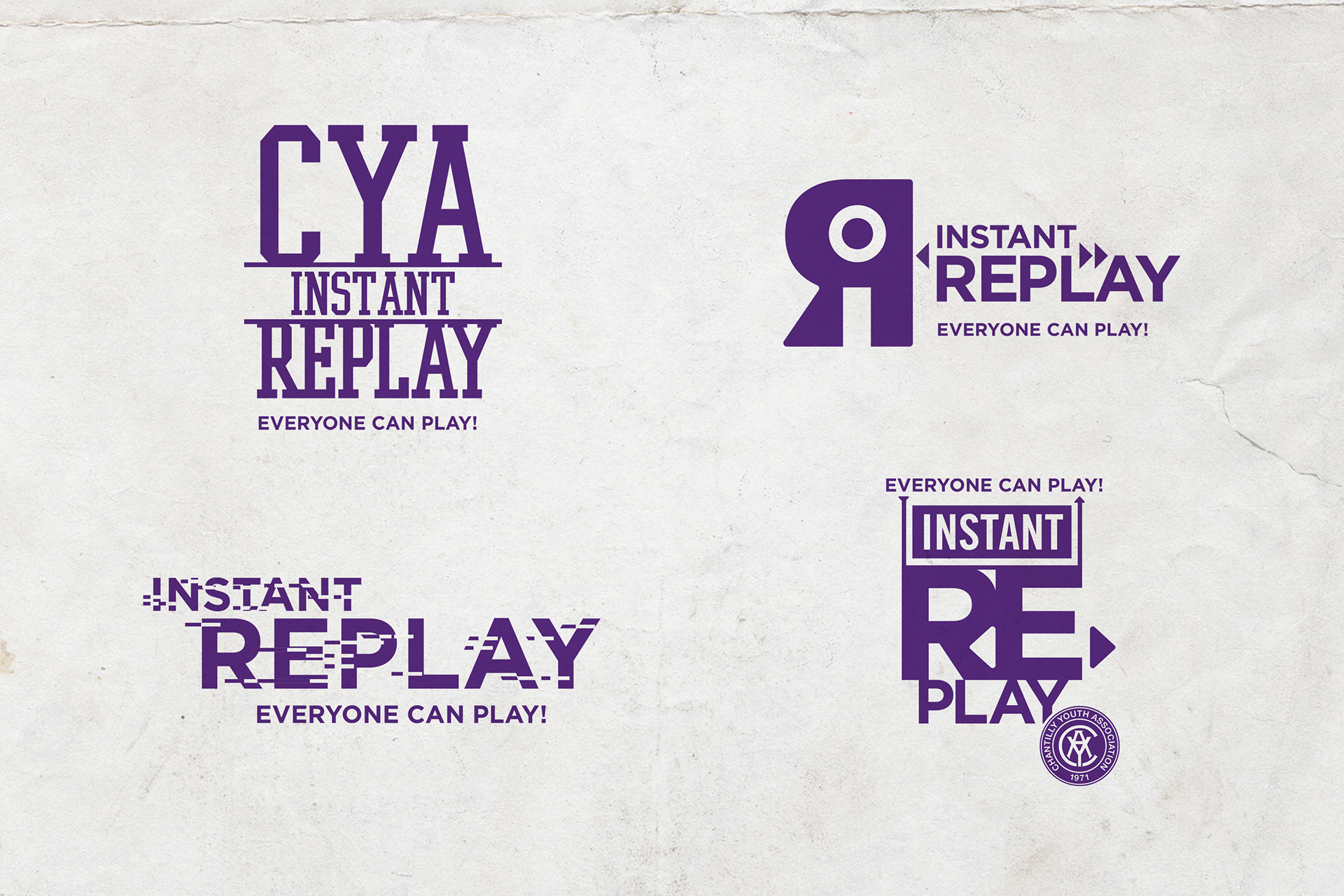 Sports gear donation store logo comps