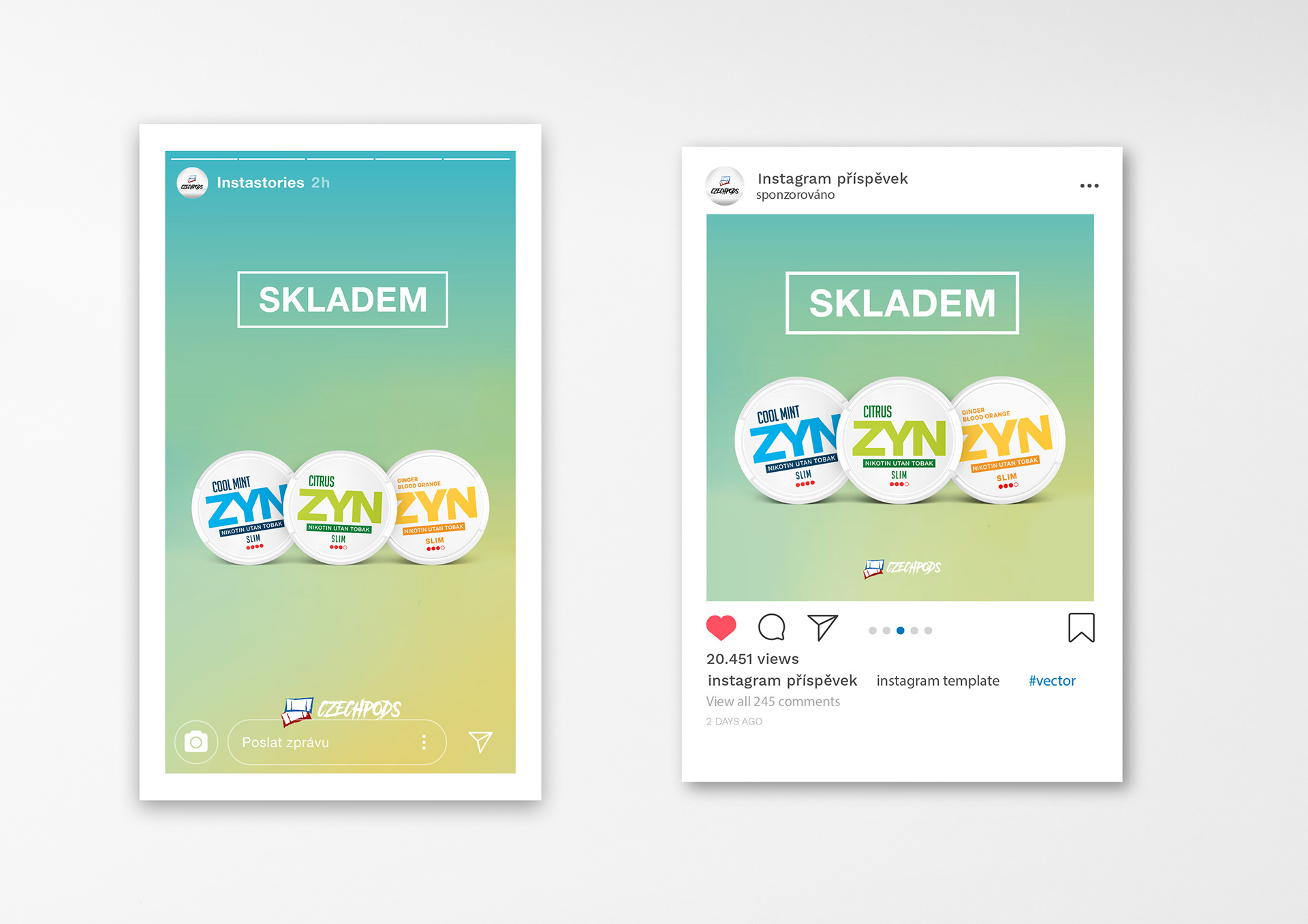 Instagramové příspěvky - ZYN skladem