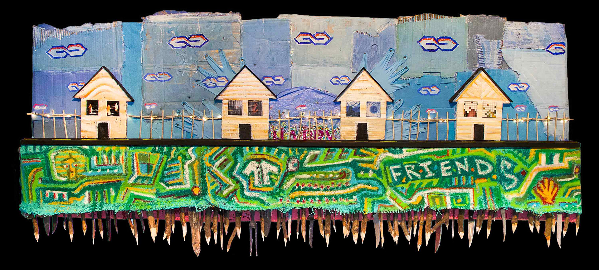 Mass Enlightenment. 62" x 24" mixed media. 2019