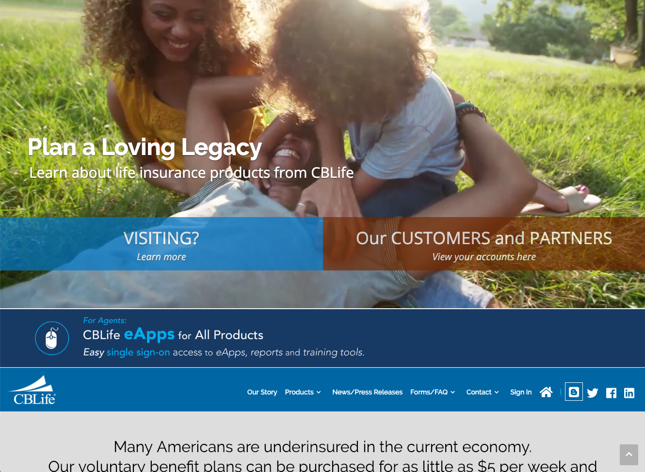 Public home page with video and detail below.