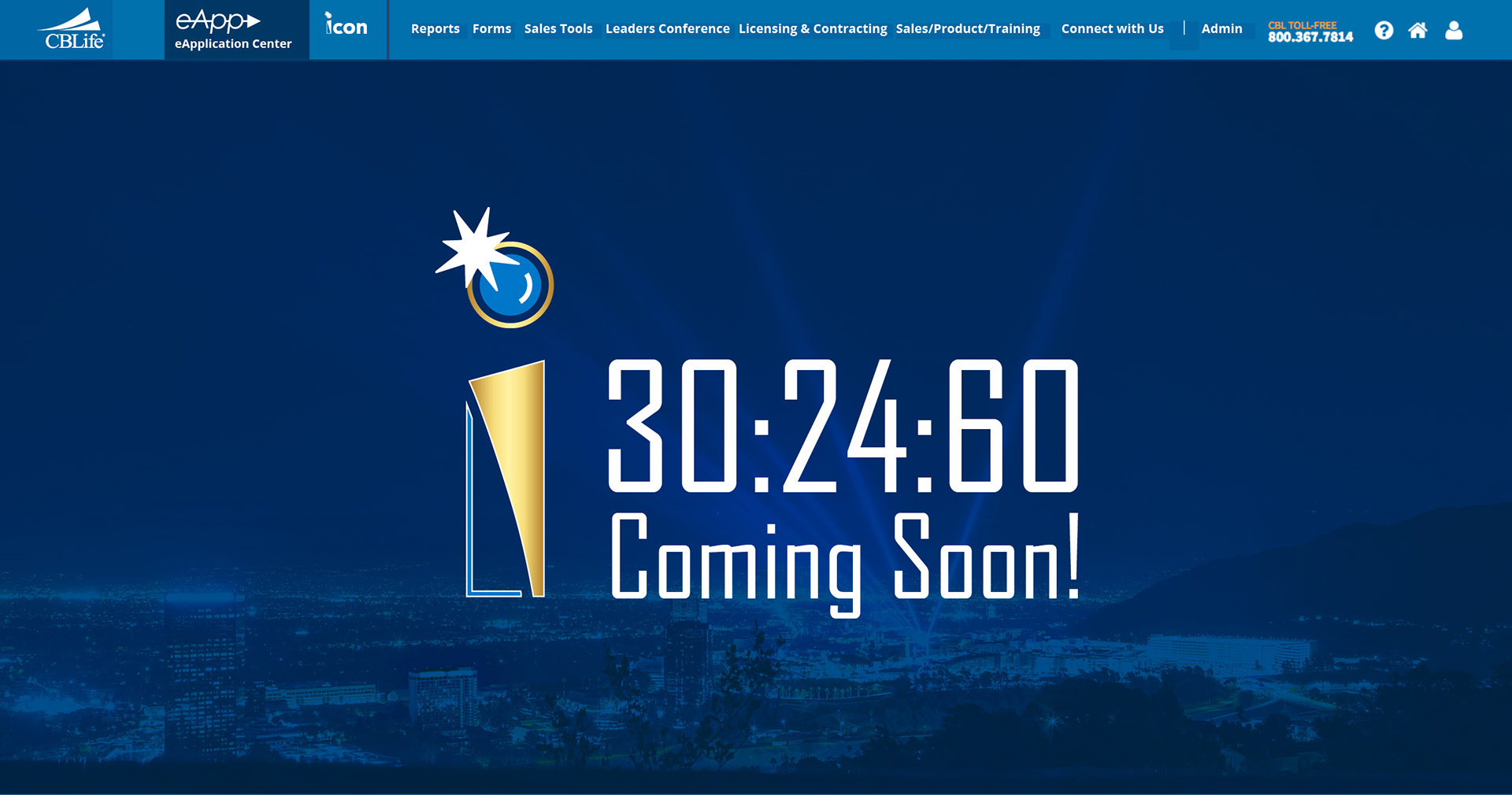 Countdown teaser page prior to launch of agent loyalty rewards program