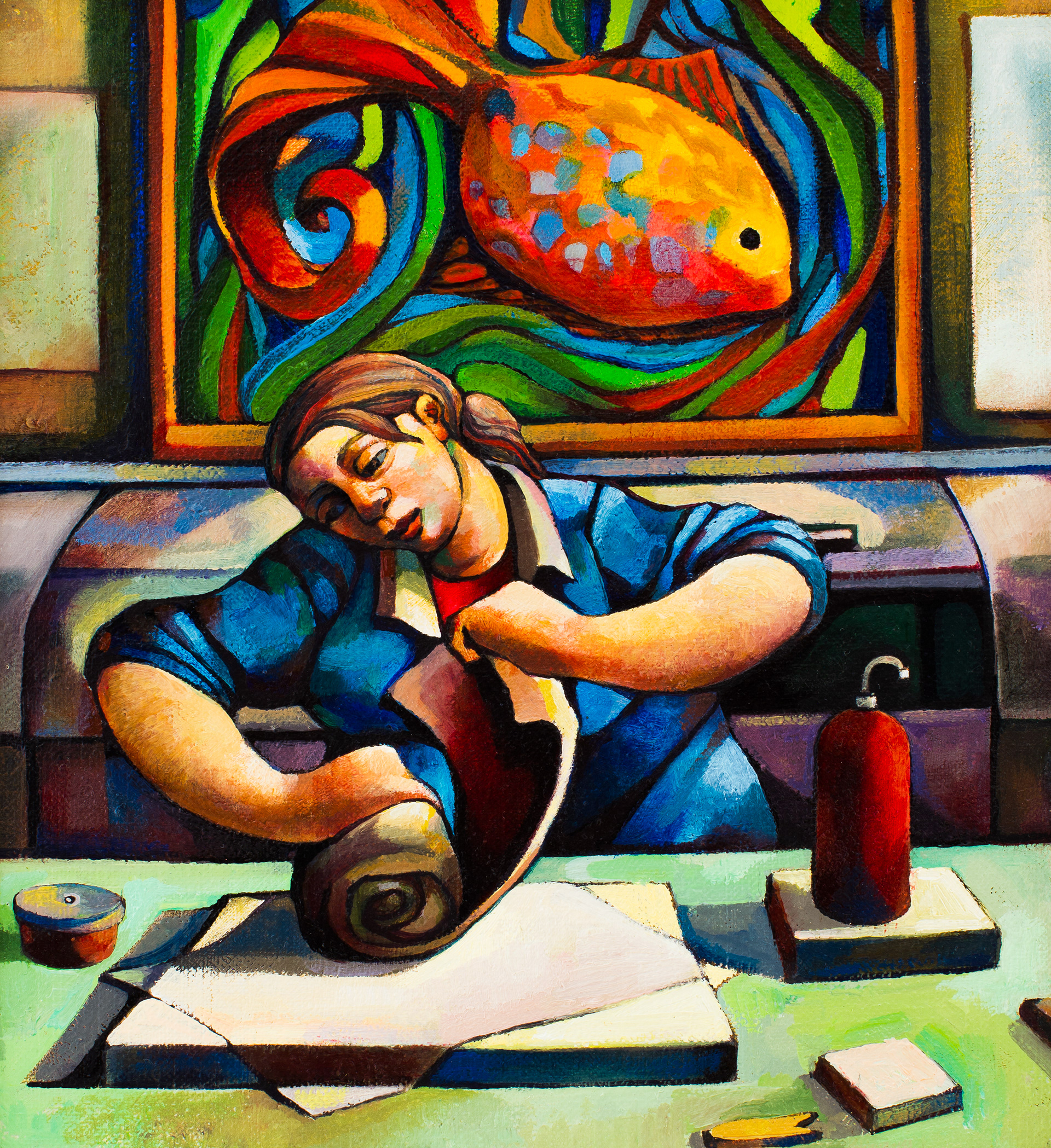 Mosaic of a Fish in a South Shields Chip Shop