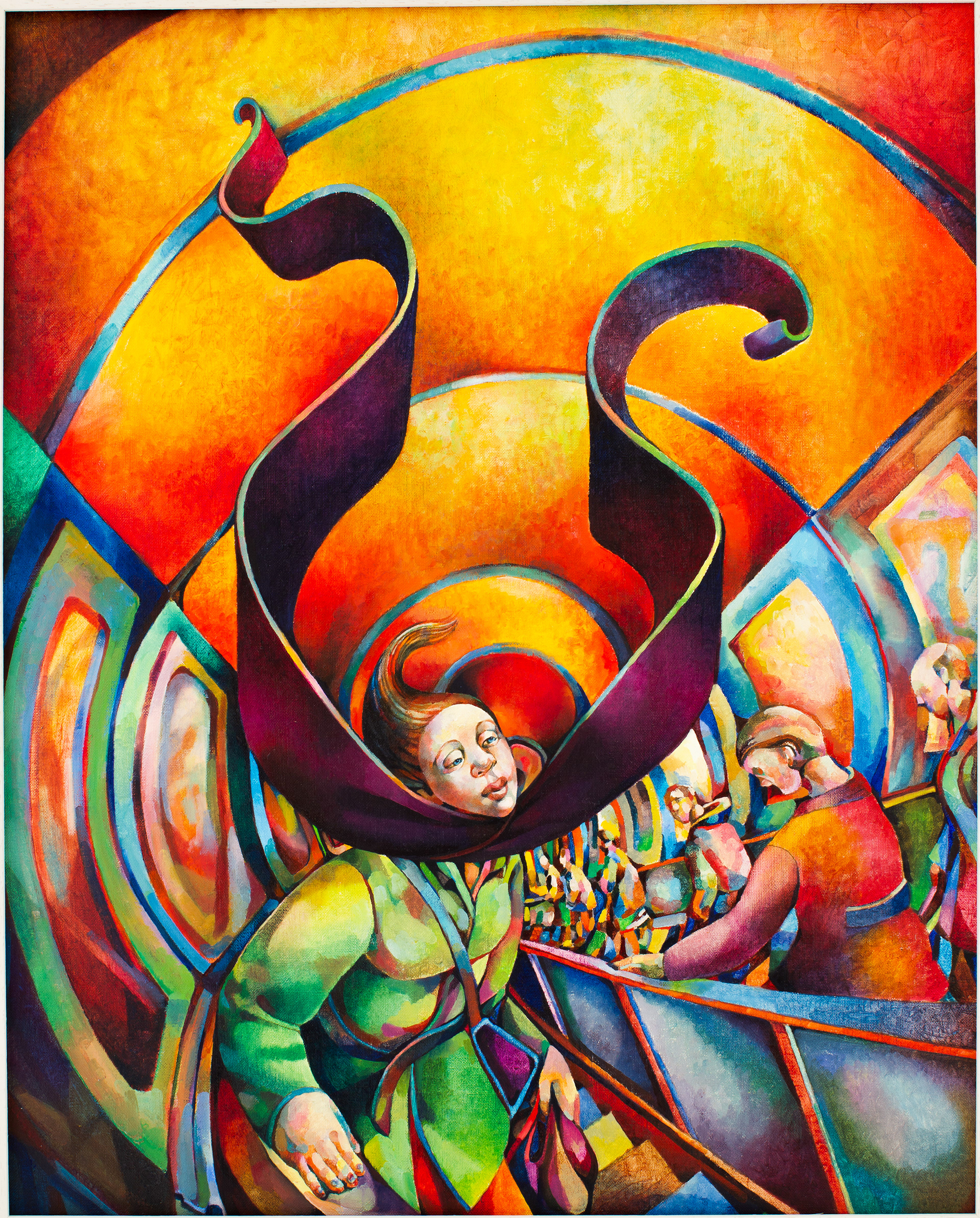 Scarf Blowing in the Escalator Breeze