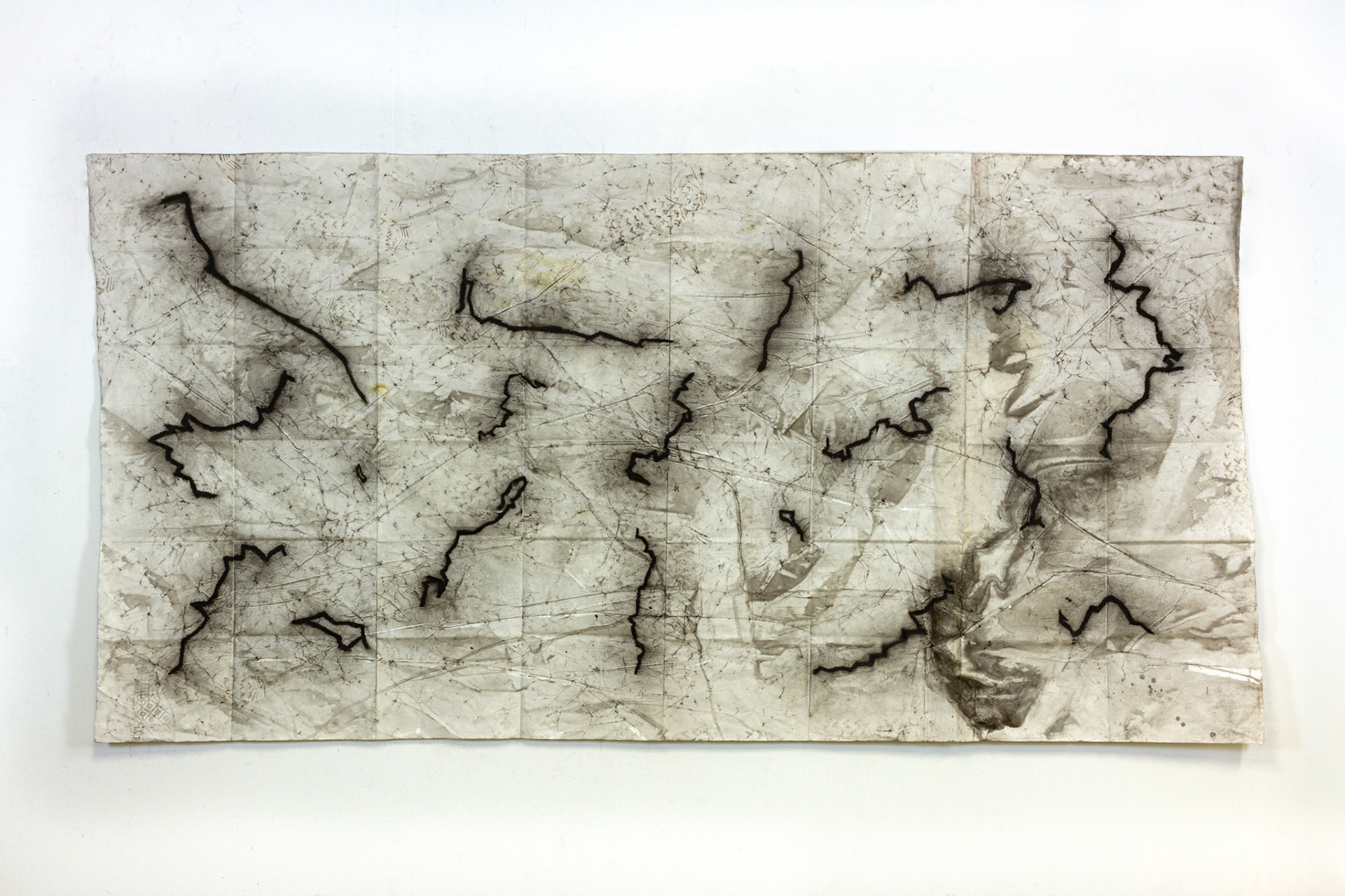 18 days (Grand Tour 2020), 2020, mixed media on paper, 150x300 cm