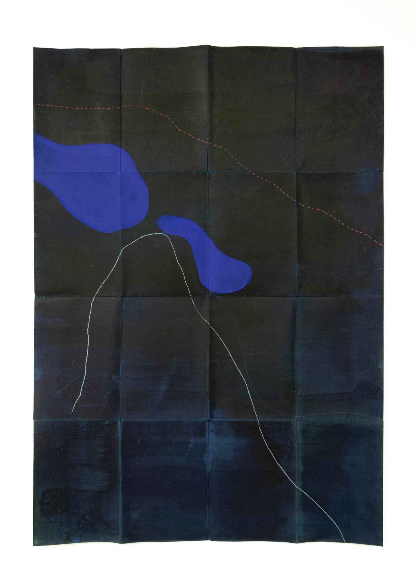 Night map II, 2018, mixed media on paper, 100x70 (aprox)