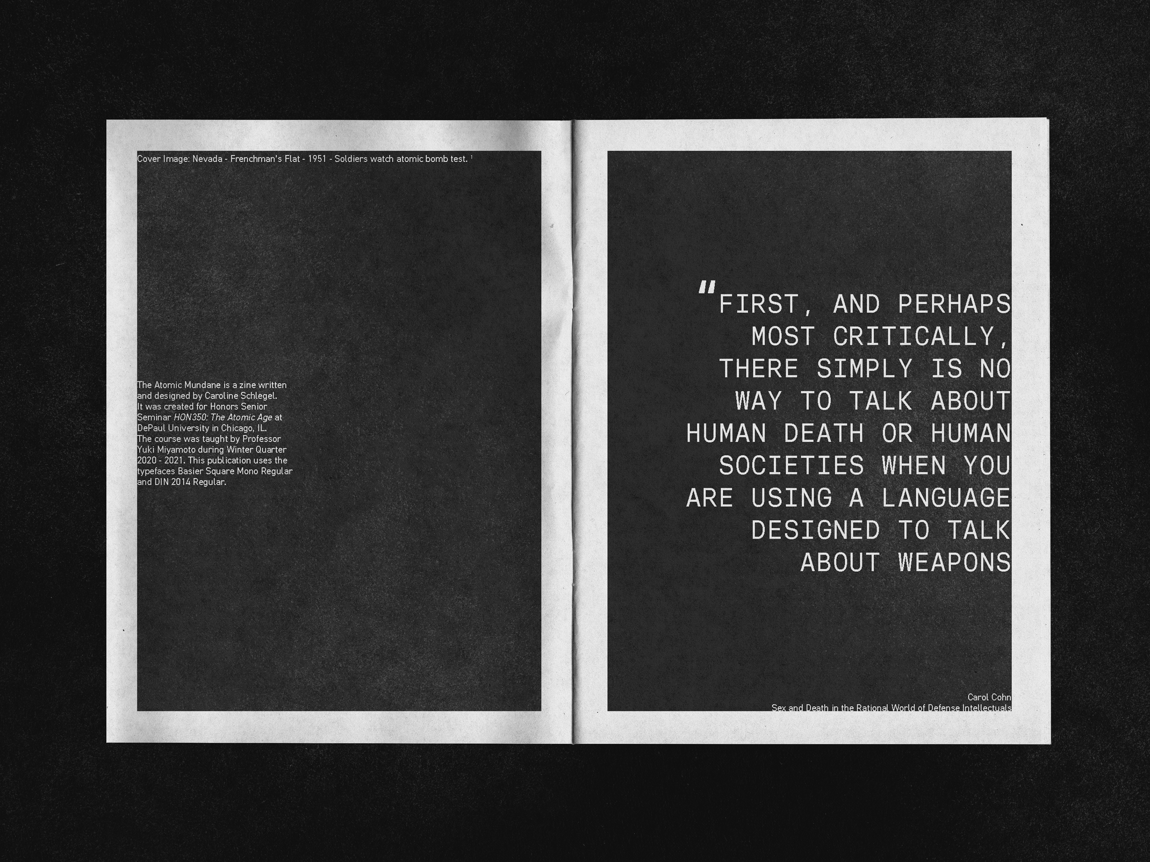 colophon & quote