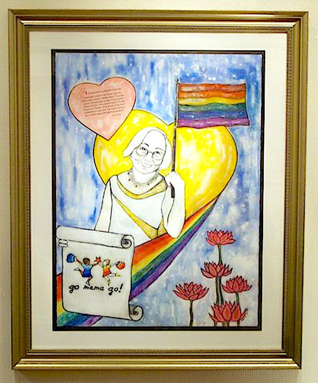 "Homage To Noi Chudnoff of Go Mama Go" Acrylic, Ink, 22x28" (Sold)