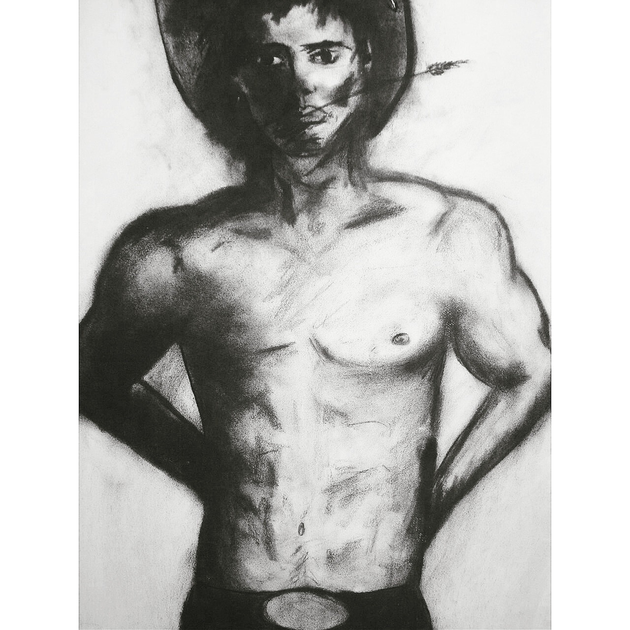 "Country Boy" Acrylic, Ink, Pastel on Paper 22x28"