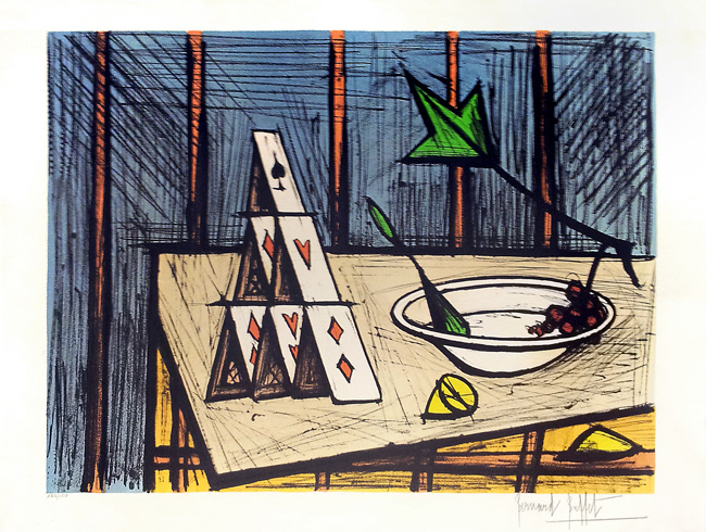 “The Card Game” Lithograph in Colors, c.1990, Edition: 150, Hand Signed in Pencil LR, Image: 25x19.5”, Please Inquire