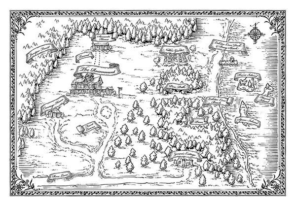 Mike Schley's Portfolio - Literary End-Sheet Maps