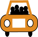 4 passenger occupancy vehicle icon