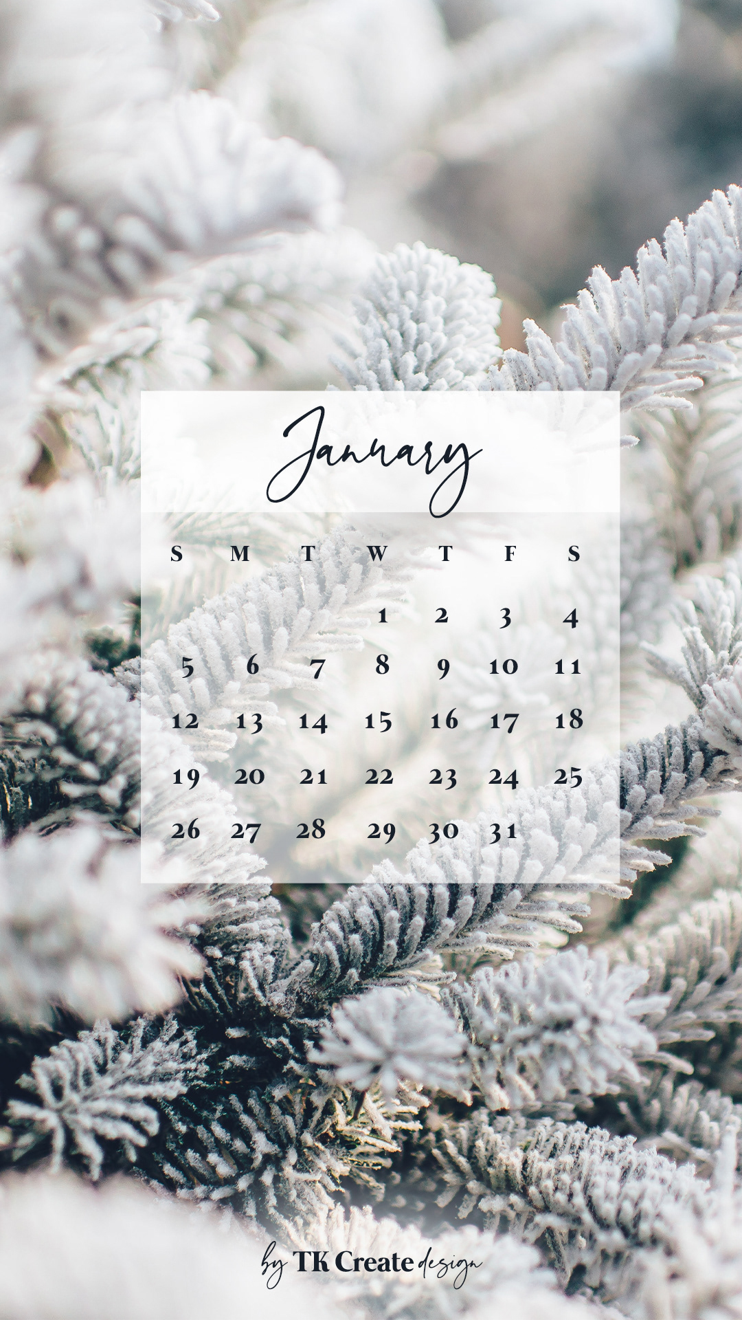 Tatiana K - January 2020 FREE Downloadable Calendar