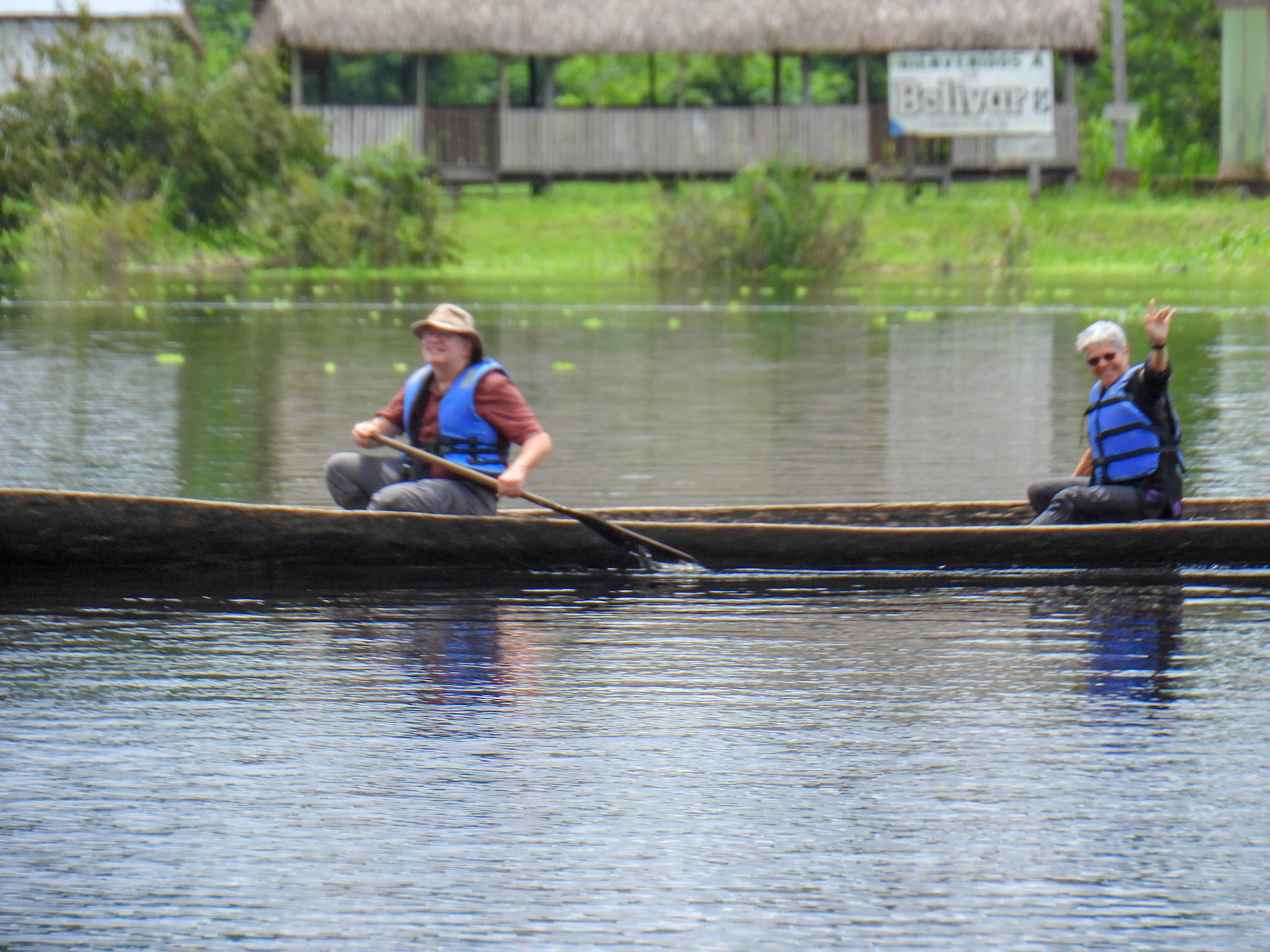 Paddling dugout canoes