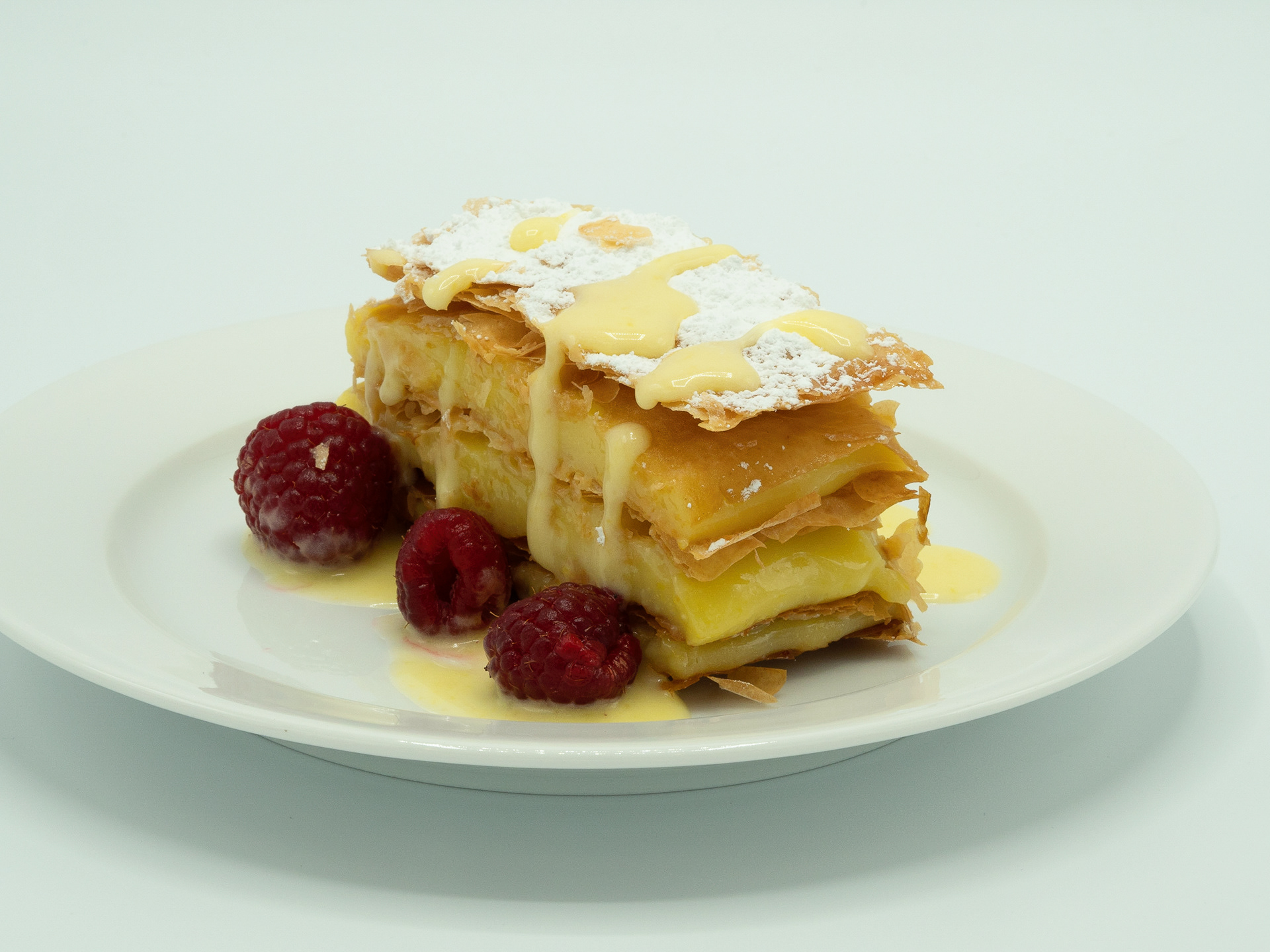 Lemon Napoleon with Lemon Sauce and Berries