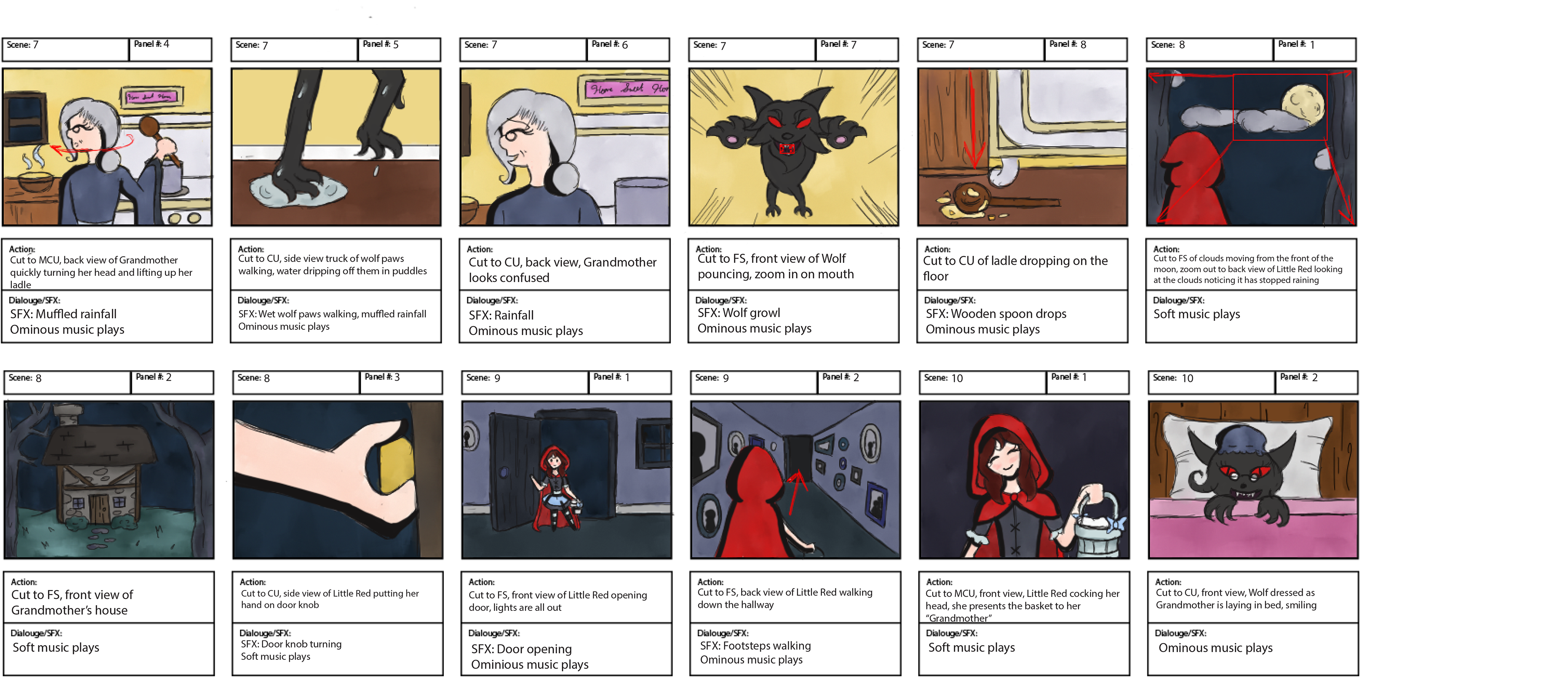 Ariana Knox Little Red Riding Hood Storyboard Concepts