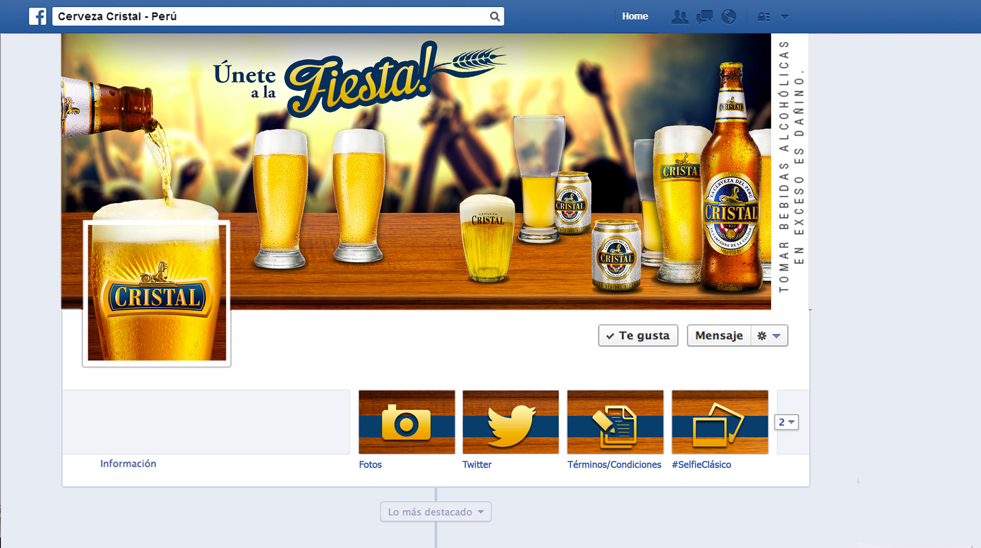 Diana Morillo - Facebook fanpage - Cerveza Cristal