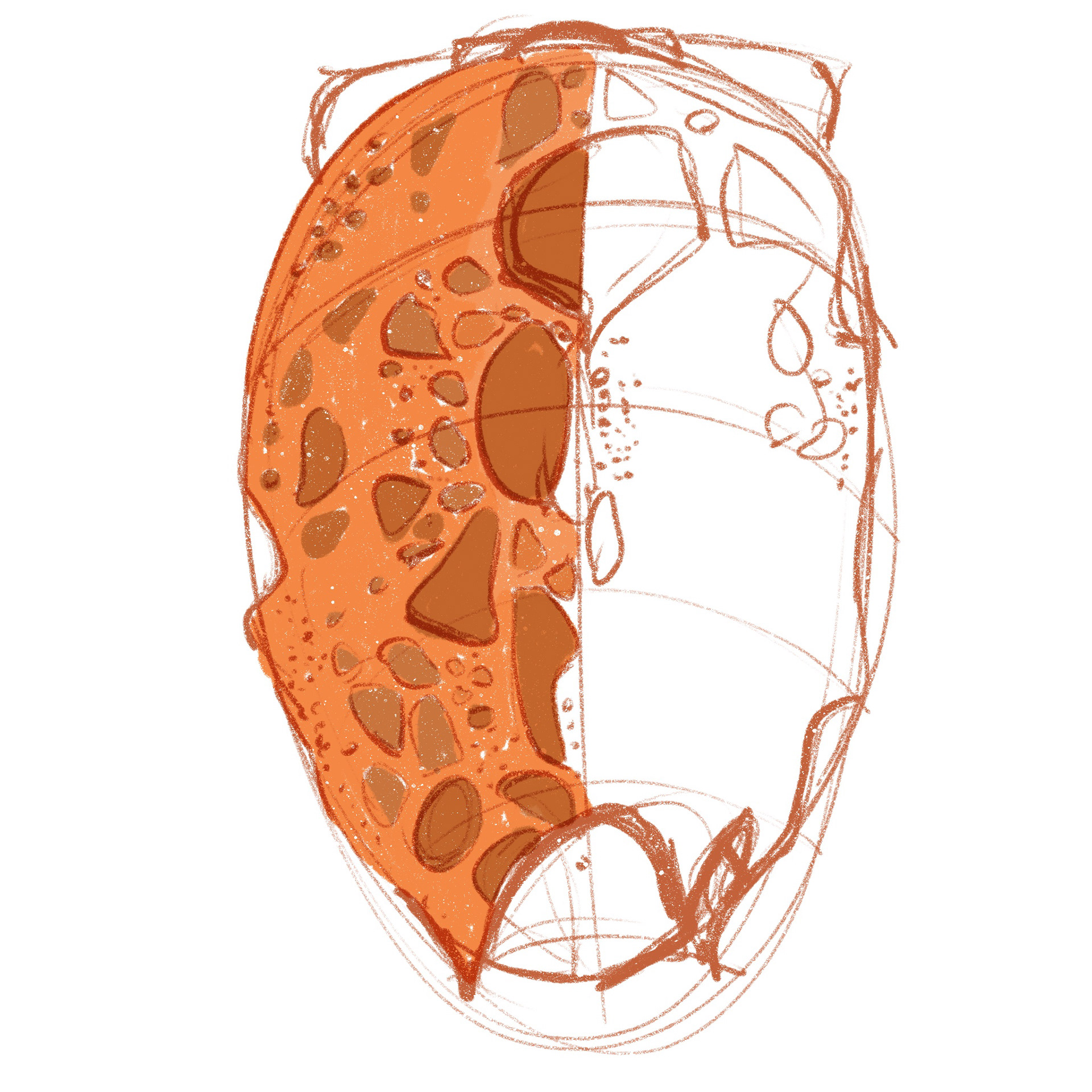 Simulating rock texture on shell
