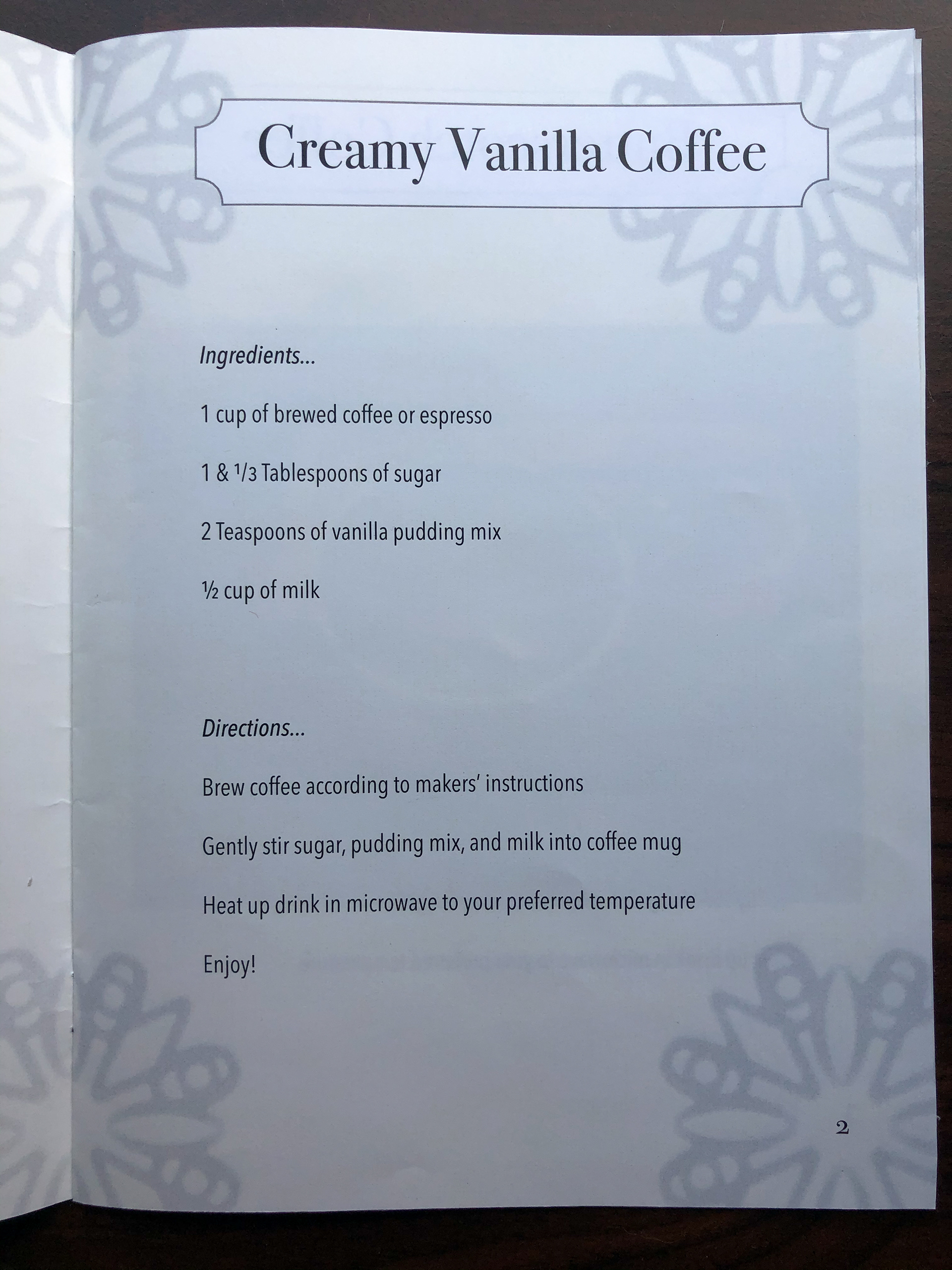 Gourmet Coffee for College Students page (up-close view)