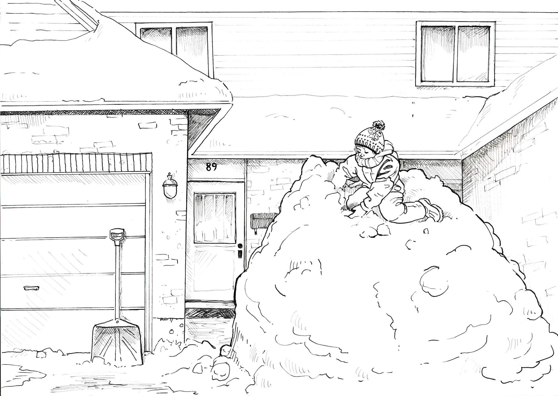 "Snow" 21 x 29cm. Original €230, Print €45.