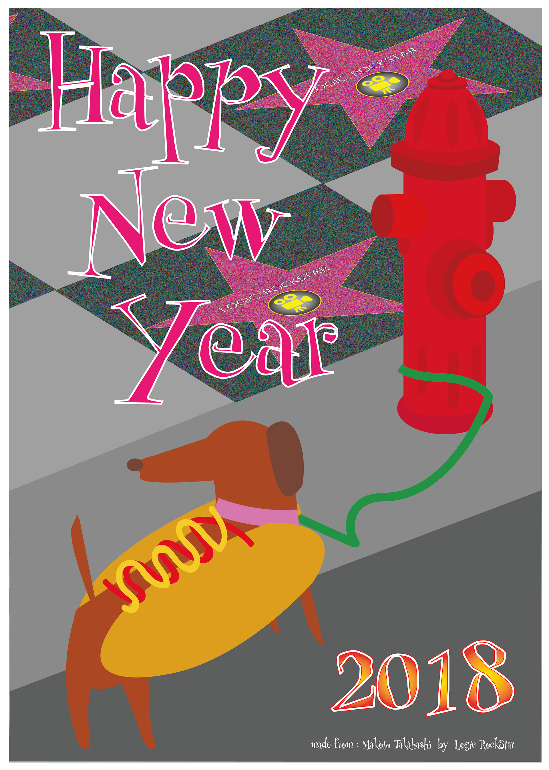 Logic Rockstar New Year Card 18 Hotdog