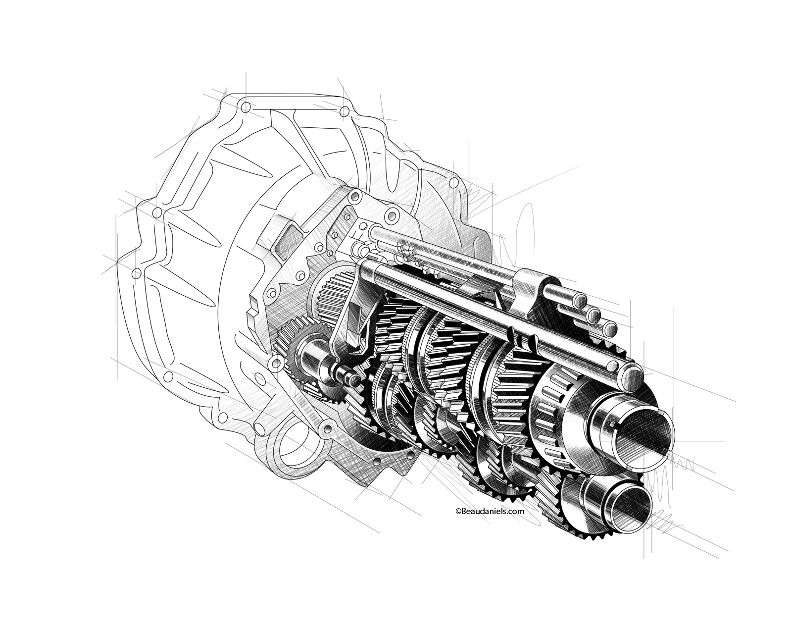 Toyota FJ Cruiser 6 speed transmission cutaway.