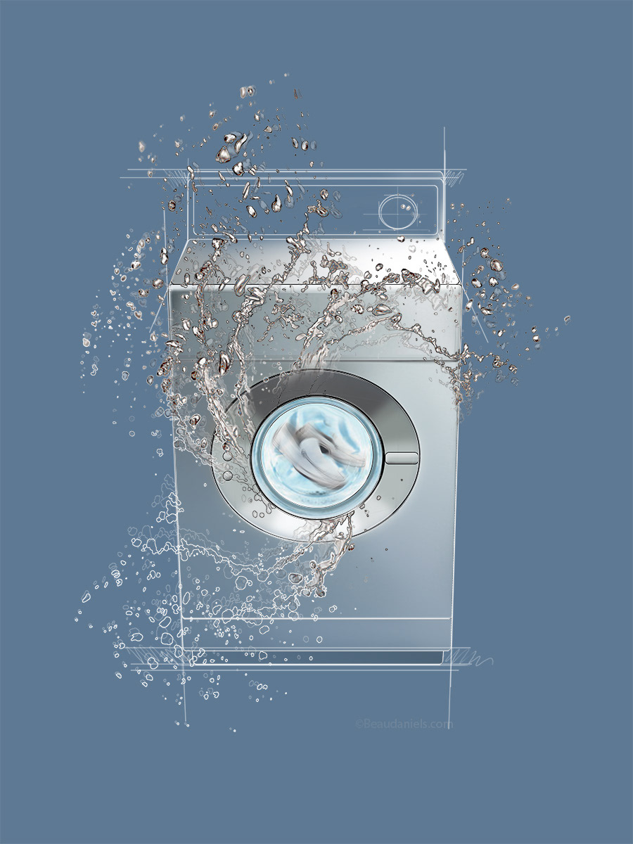 Washing machine and walk dry.