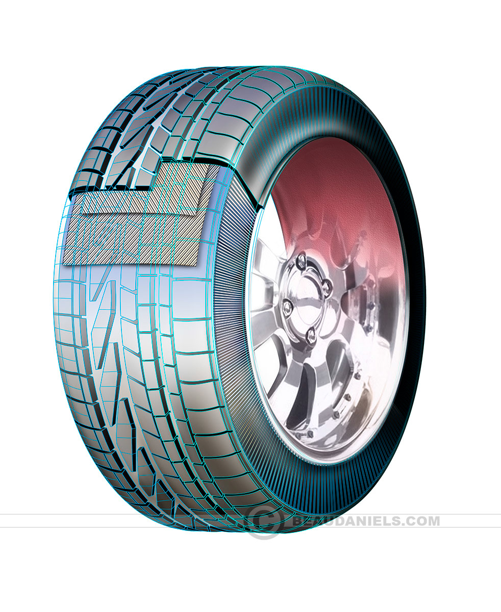 Cutaway car tire