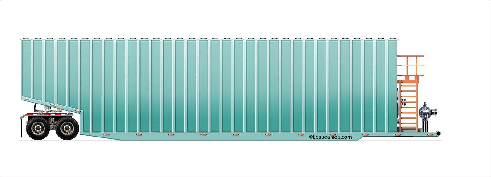 Oil fracking fluid storage, line art in illustrator, painted in photoshop.