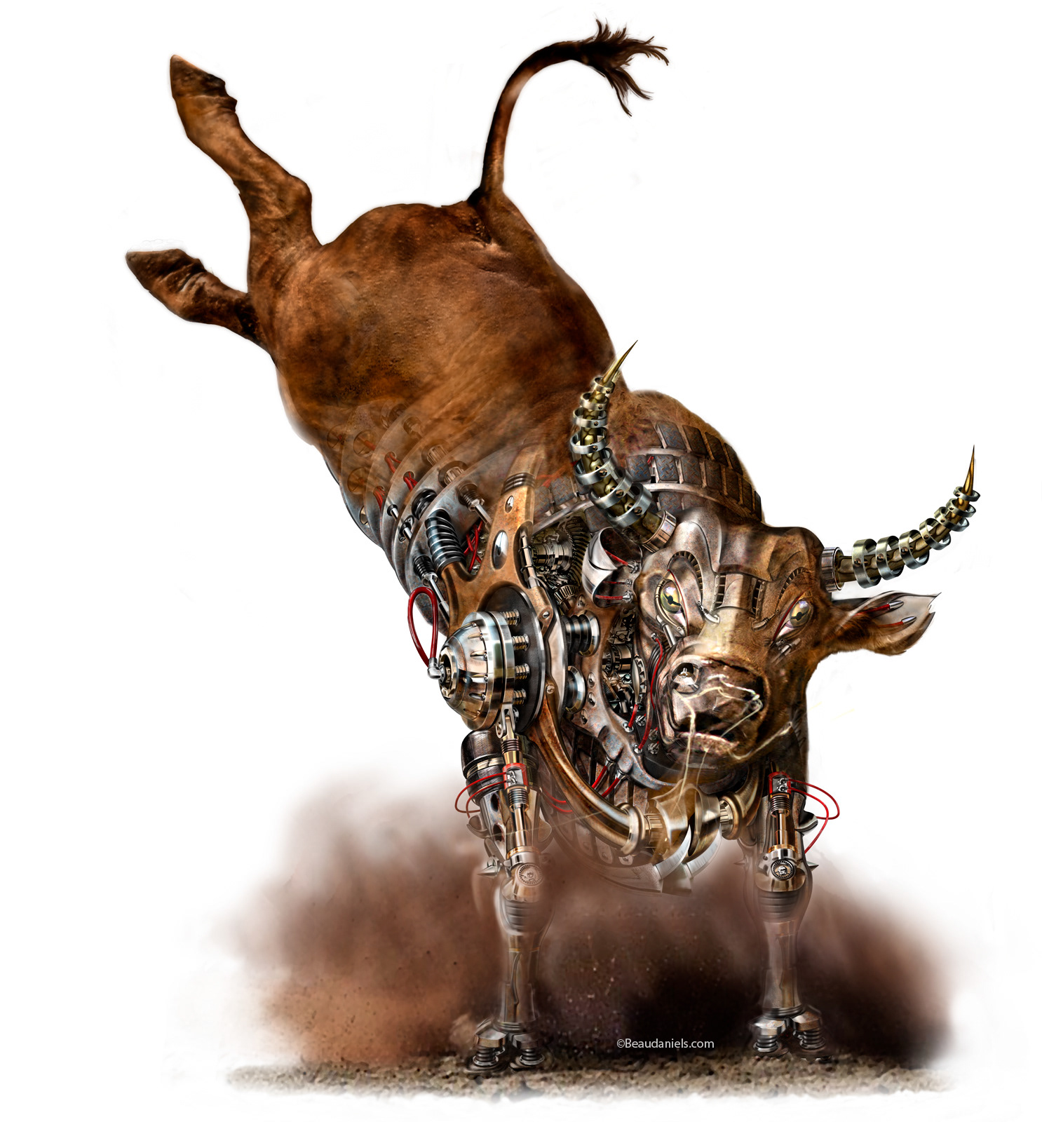 Mechanical cutaway bull.