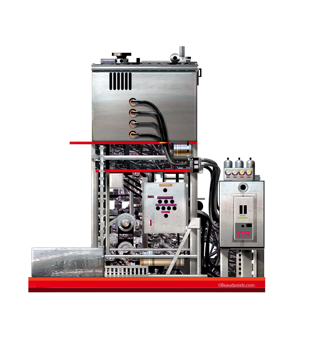 Hydraulic fluid tank, Blender truck.