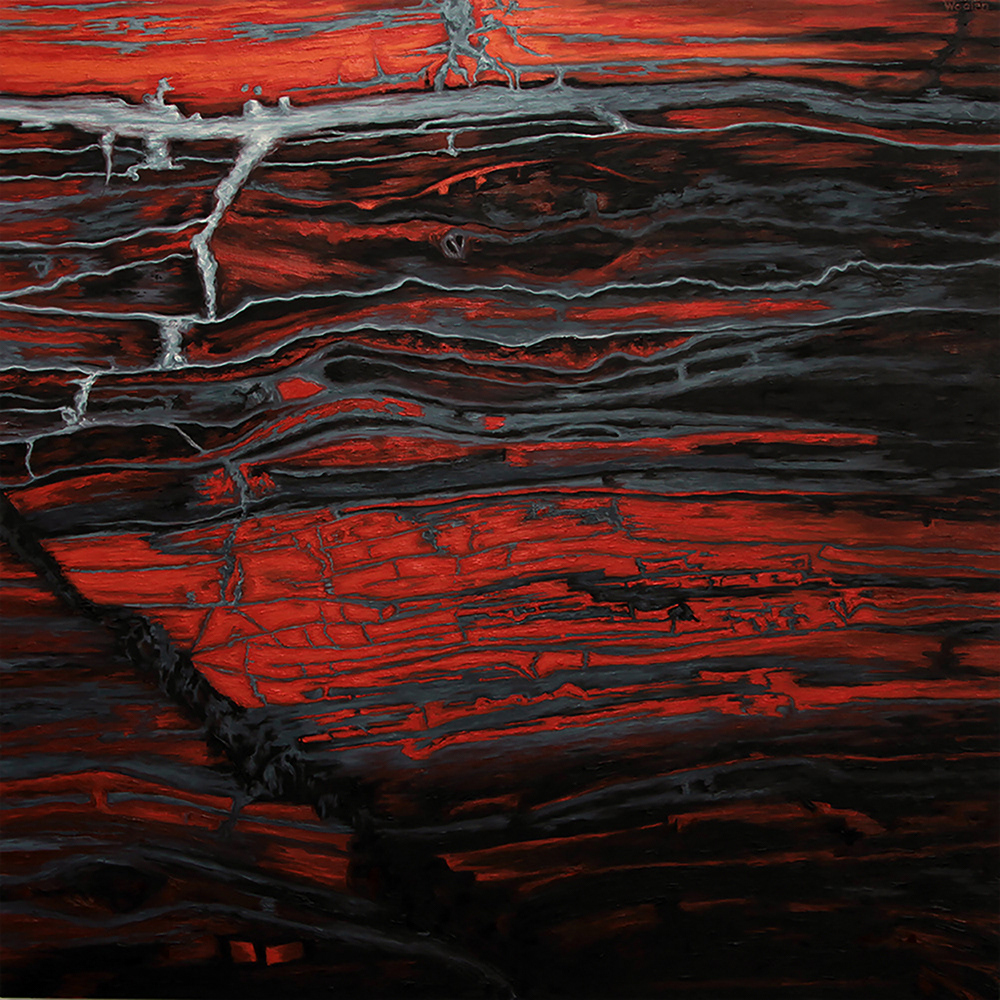 Banded Iron  H40"xW40"  Oil on Canvas