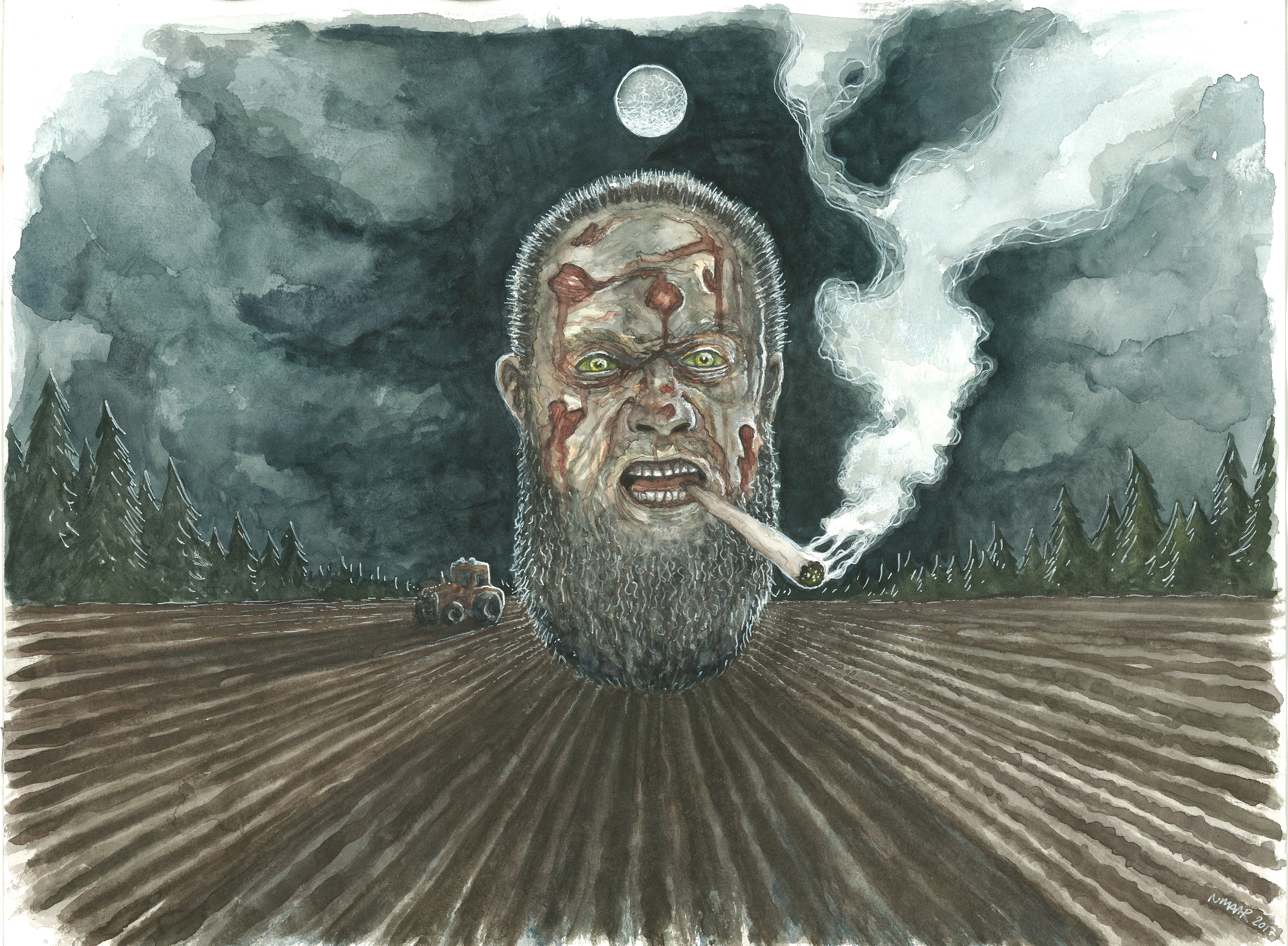 Watercolour on paper, 