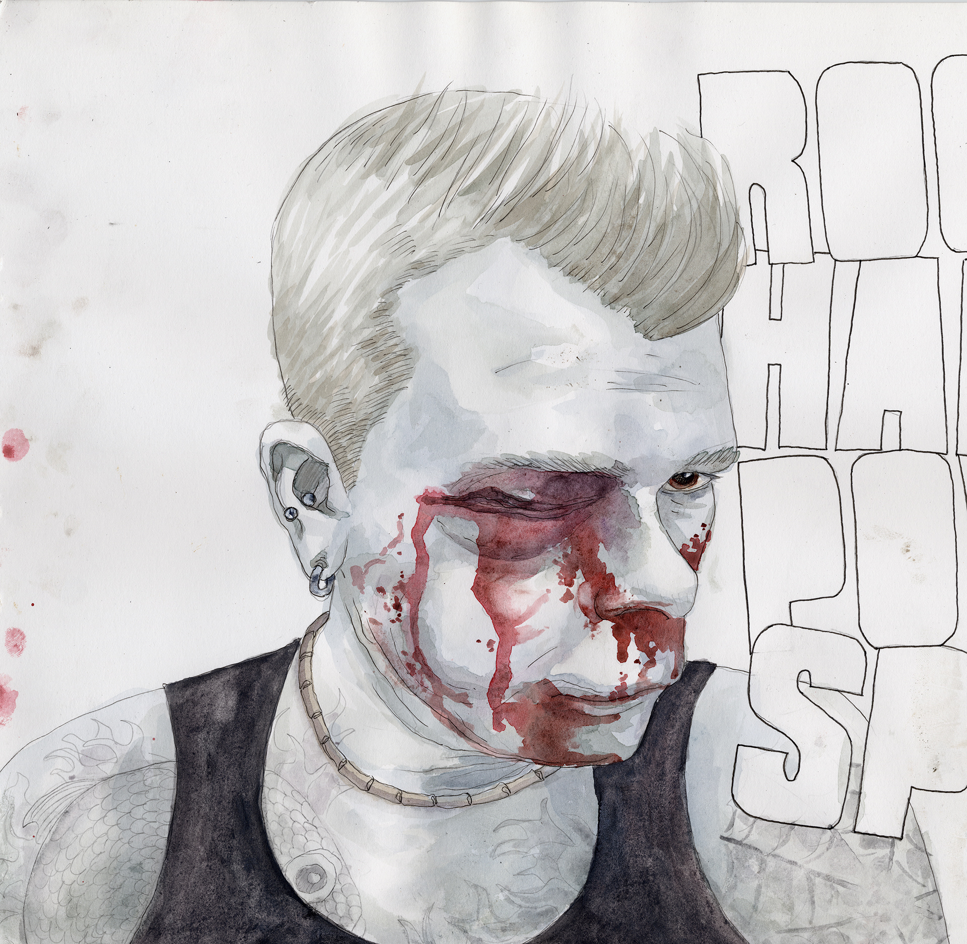 Pencil & watercolour on paper