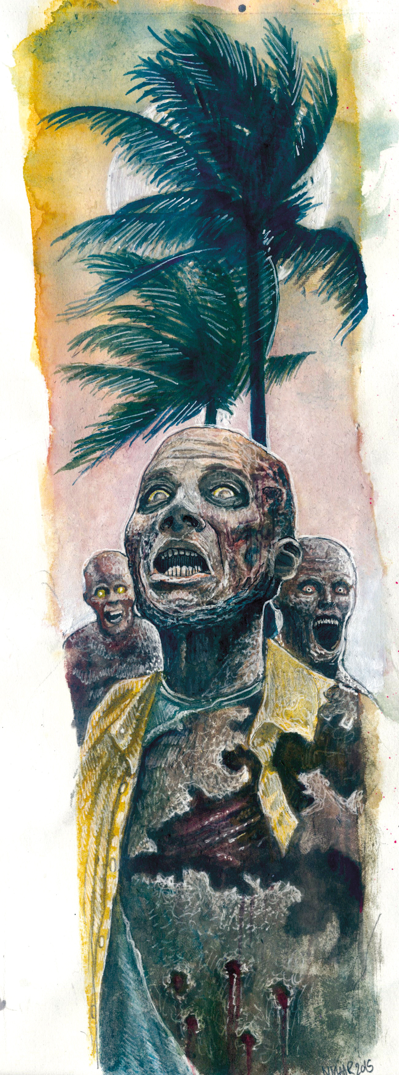 Watercolour & white ink on paper