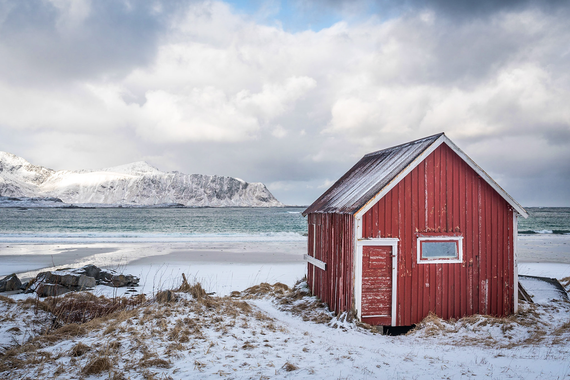 Rorbu on Ramberg beach