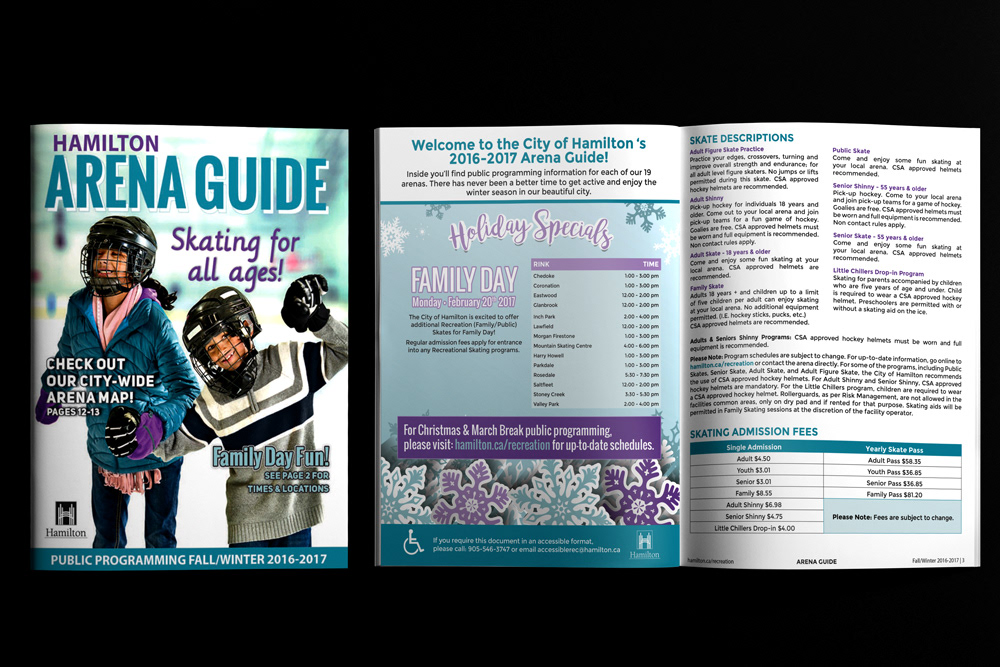 City of Hamilton - Arena Winter Guide // Vector Illustration + Editorial Design