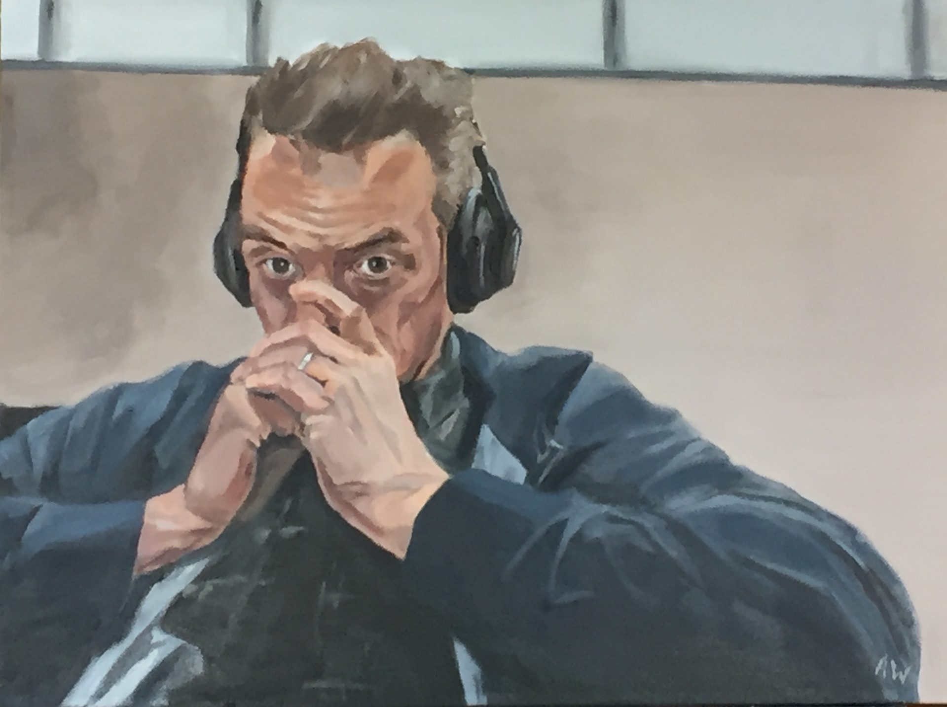 Cubicle Selfie, 2019, Oil on Canvas